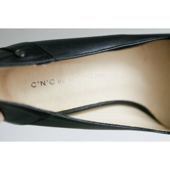 Brand NEW CNC Costume National Black Leather Unique Stiletto Heels 37 - Picture 11 of 12